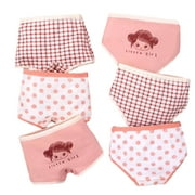 Godderr 4PCS Kids Baby Girls Briefs,Cute Print Underwear Briefs,Anti-Shine Safety Pants Boxer Shorts for Toddler Girls 1-10 Years